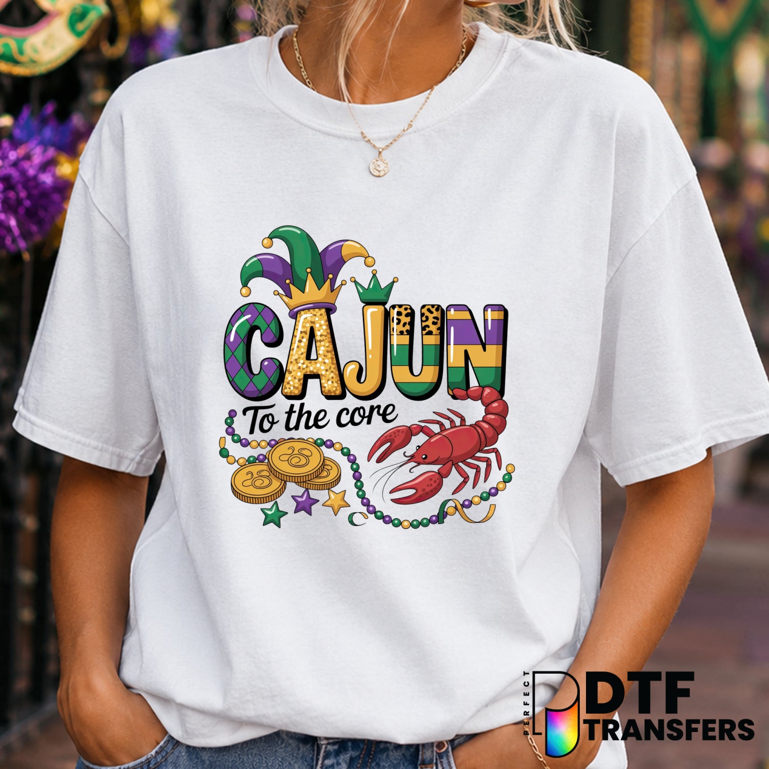 Mardi Gras Cajun to the Core – Mardi Gras DTF Transfer (view 1 of 2) – by Perfect DTF Transfers – Premade DTF Transfers –...
