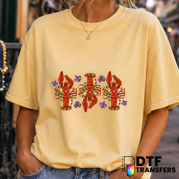 Mardi Gras Crawfish Beads Leopard Fleur De Lis DTF Transfer (view 1 of 2) – by Perfect DTF Transfers – Premade DTF Transfe...