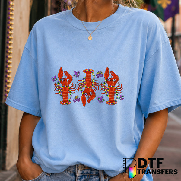 Mardi Gras Crawfish Beads Leopard Fleur De Lis DTF Transfer (view 2 of 2) – by Perfect DTF Transfers – Premade DTF Transfe...
