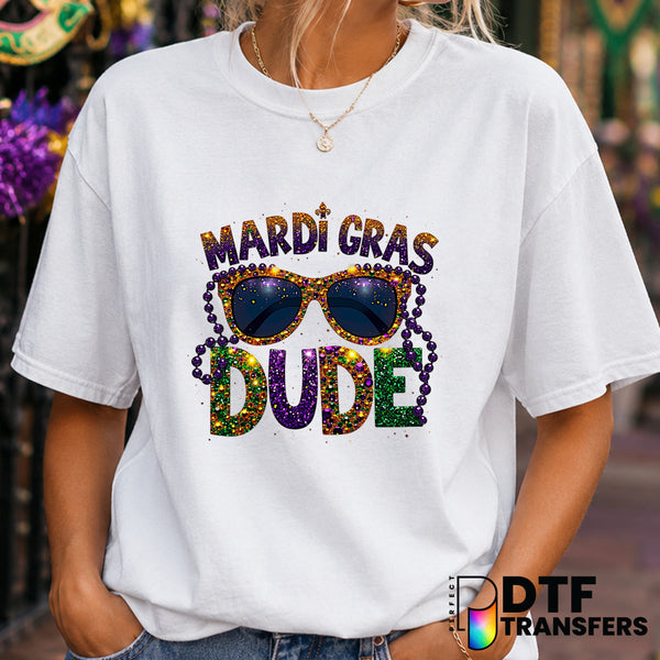 MARDI GRAS DUDE – Mardi Gras DTF Transfer (view 1 of 2) – by Perfect DTF Transfers – Premade DTF Transfers – Mardi Gras, F...