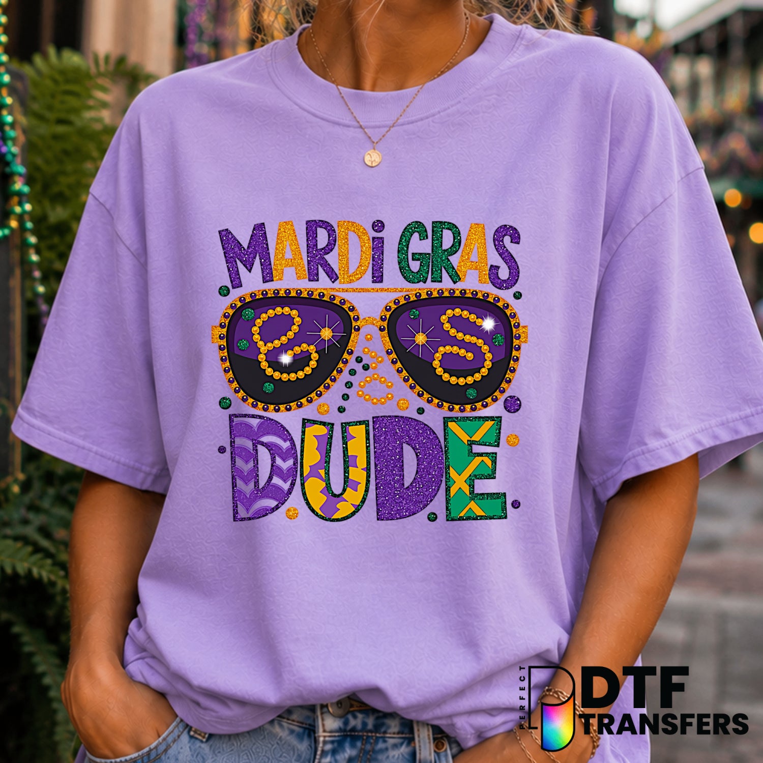Mardi Gras Dude – Mardi Gras DTF Transfer (view 2 of 2) – by Perfect DTF Transfers – Premade DTF Transfers – Mardi Gras, F...