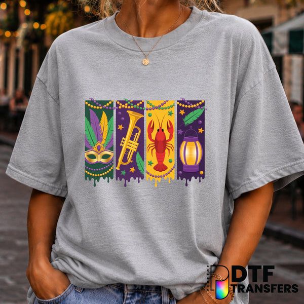 Mardi Gras Jazz Trumpet DTF Transfer (view 1 of 2) – by Perfect DTF Transfers – Premade DTF Transfers – Mardi Gras, Festival