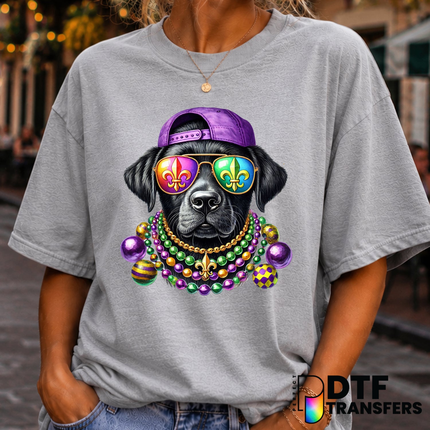 Mardi Gras Labrador Dog – DTF Transfer (view 1 of 2) – by Perfect DTF Transfers – Premade DTF Transfers – Mardi Gras, Fest...