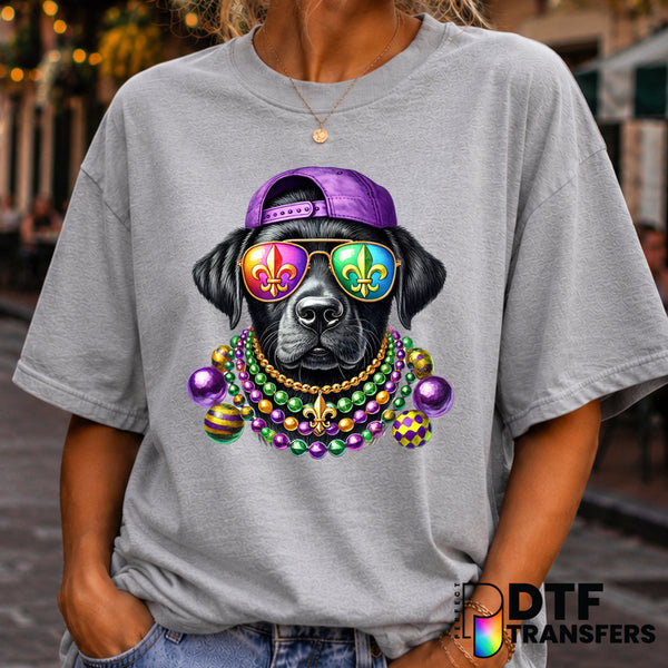 Mardi Gras Labrador Dog – DTF Transfer (view 1 of 2) – by Perfect DTF Transfers – Premade DTF Transfers – Mardi Gras, Fest...