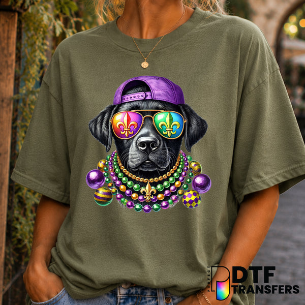 Mardi Gras Labrador Dog – DTF Transfer (view 2 of 2) – by Perfect DTF Transfers – Premade DTF Transfers – Mardi Gras, Fest...
