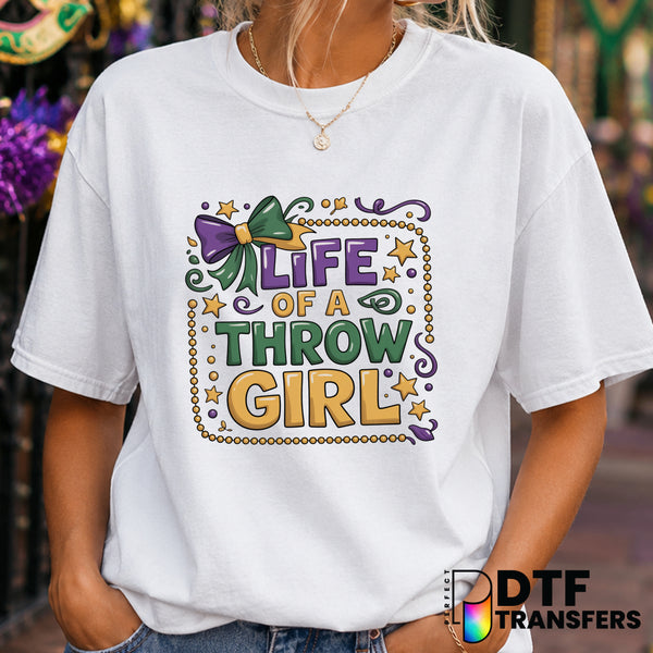 Mardi Gras Life of a Bead Throw Girl – Mardi Gras DTF Transfer (view 2 of 2) – by Perfect DTF Transfers – Premade DTF Tran...