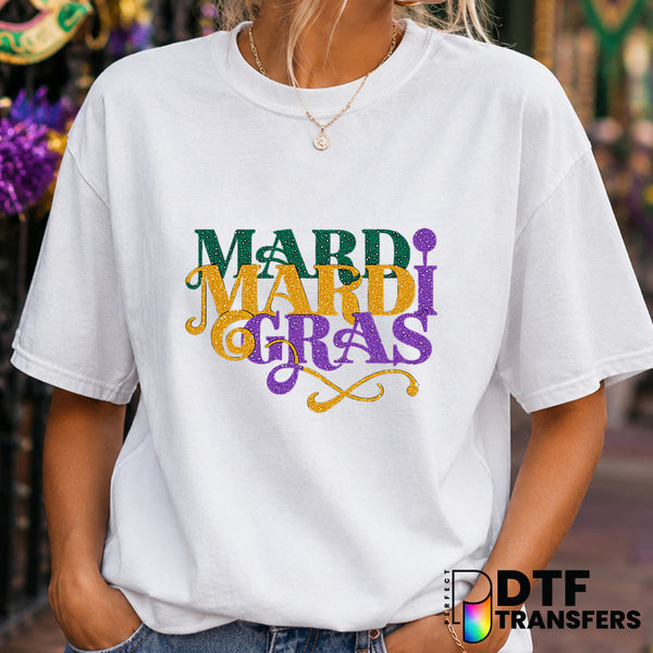 MARDI GRAS – Mardi Gras DTF Transfer (view 1 of 2) – by Perfect DTF Transfers – Premade DTF Transfers – Mardi Gras, Festival