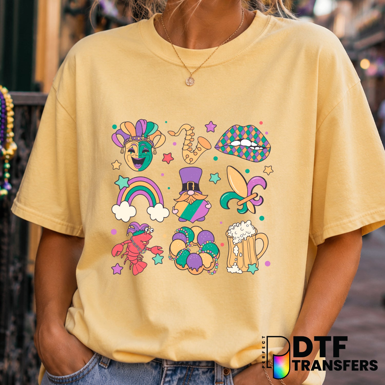 Mardi Gras – Mardi Gras DTF Transfer (view 1 of 2) – by Perfect DTF Transfers – Premade DTF Transfers – Mardi Gras, Festival