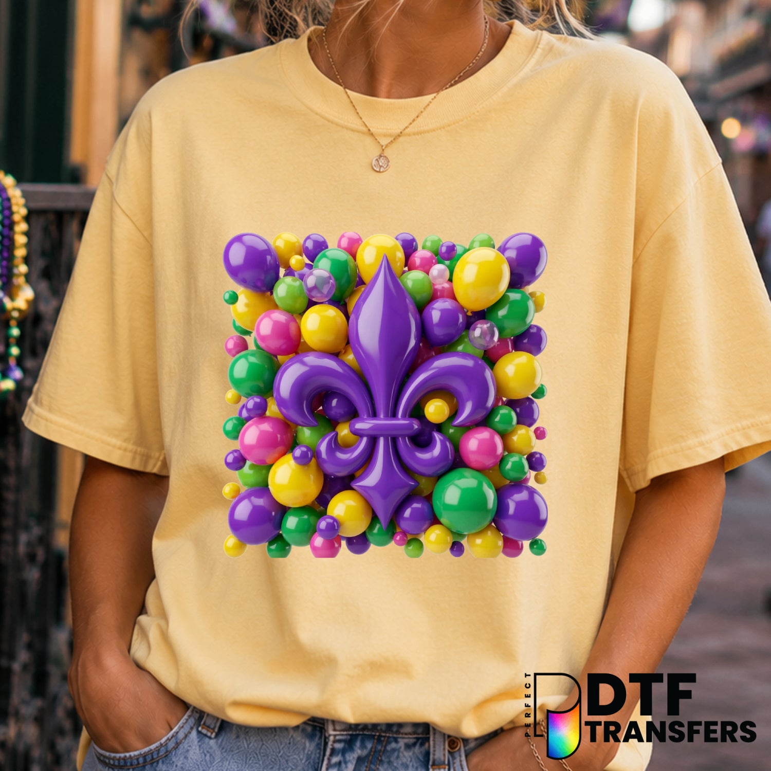 MARDI GRAS – Mardi Gras DTF Transfer (view 1 of 2) – by Perfect DTF Transfers – Premade DTF Transfers – Mardi Gras, Festival