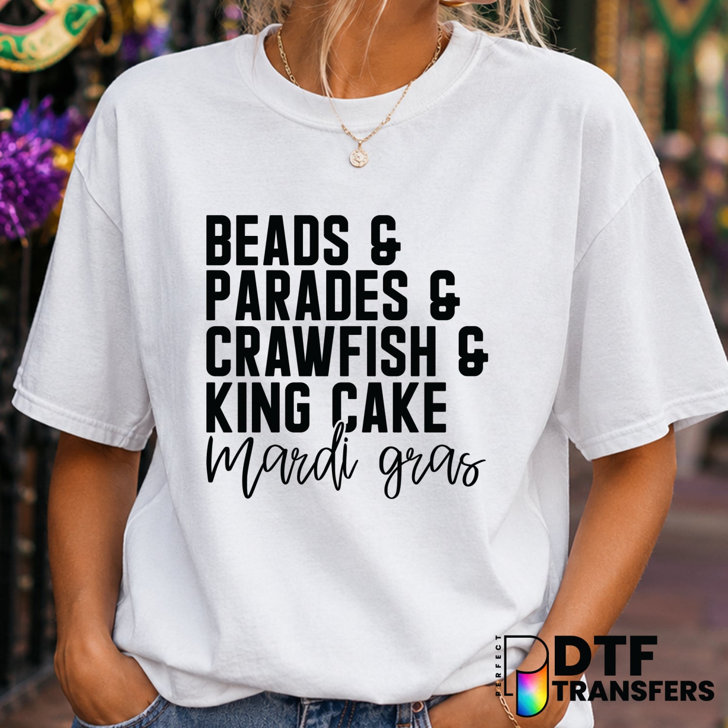 Mardi Gras – Mardi Gras DTF Transfer (view 1 of 2) – by Perfect DTF Transfers – Premade DTF Transfers – Mardi Gras, Festival