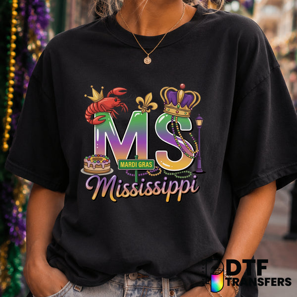 Mardi Gras Mississippi Crawfish – DTF Transfer (view 2 of 2) – by Perfect DTF Transfers – Premade DTF Transfers – Mardi Gr...
