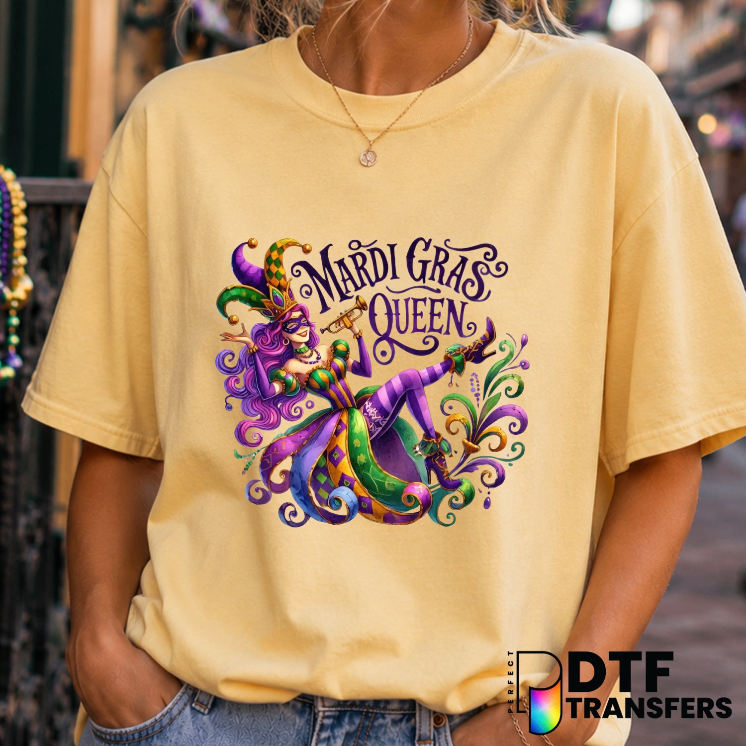 Mardi Gras Queen – Mardi Gras DTF Transfer (view 1 of 2) – by Perfect DTF Transfers – Premade DTF Transfers – Mardi Gras,...
