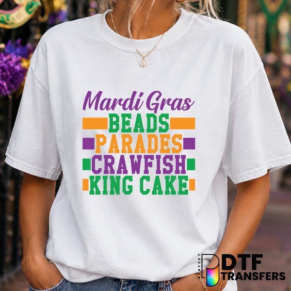 Mardi Gras Script & Stacked Phrases – DTF Transfer (view 2 of 2) – by Perfect DTF Transfers – Premade DTF Transfers – Mard...