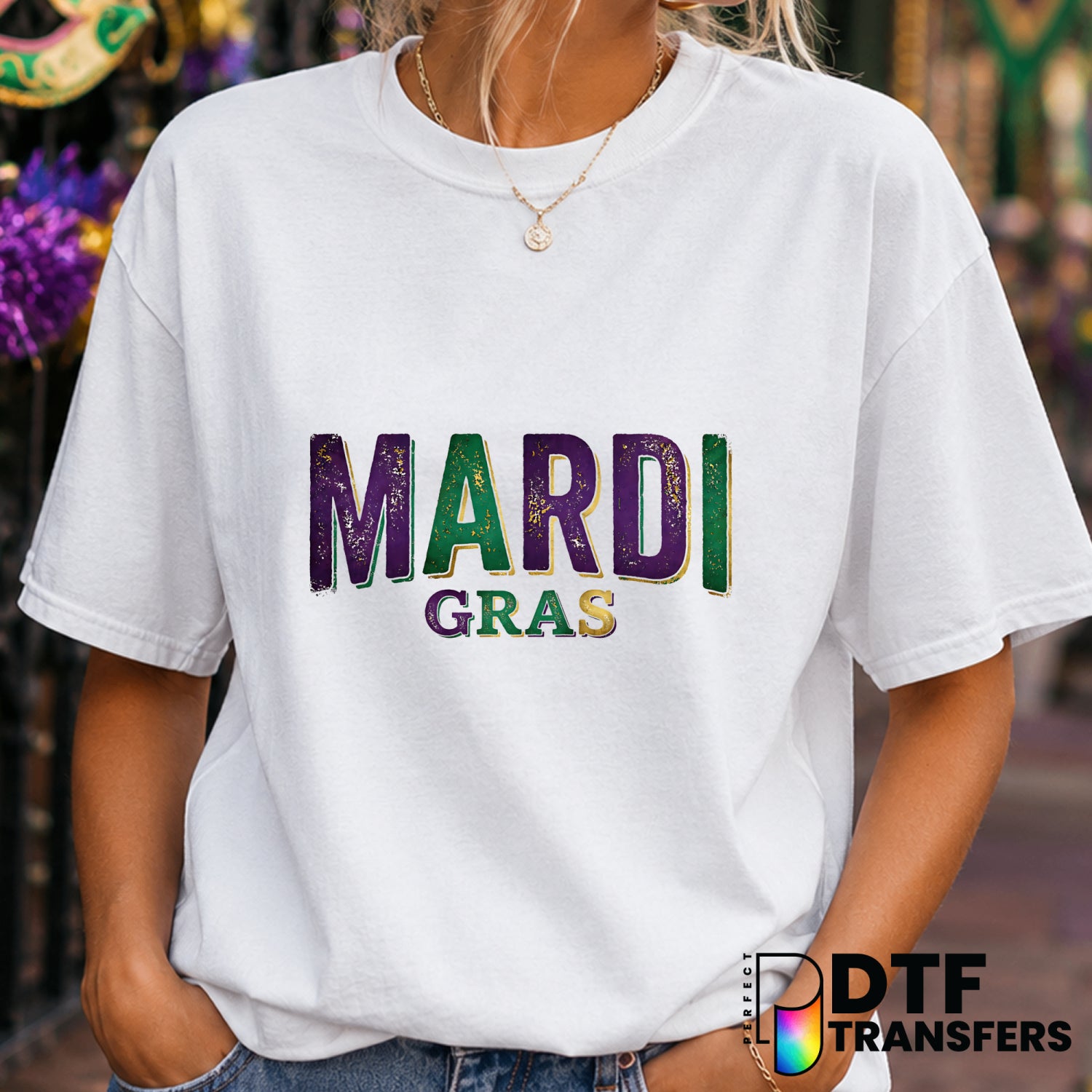 Mardi Gras Varsity Arch – DTF Transfer (view 2 of 2) – by Perfect DTF Transfers – Premade DTF Transfers – Mardi Gras, Fest...