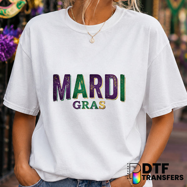 Mardi Gras Varsity Arch – DTF Transfer (view 2 of 2) – by Perfect DTF Transfers – Premade DTF Transfers – Mardi Gras, Fest...