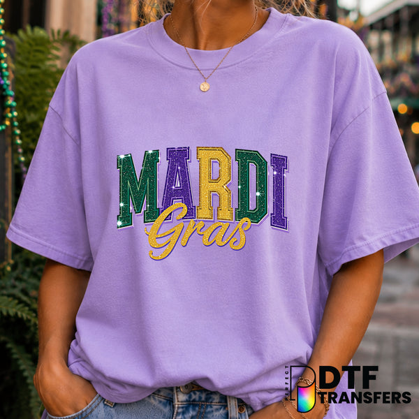 Mardi Gras Varsity Arch – Mardi Gras DTF Transfer (view 1 of 2) – by Perfect DTF Transfers – Premade DTF Transfers – Mardi...
