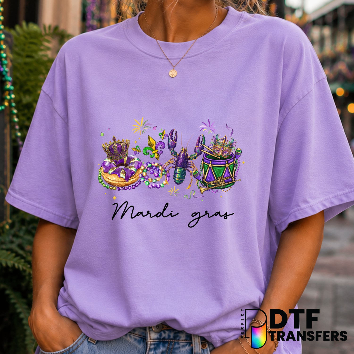 Mardi Gras Vibes – Mardi Gras DTF Transfer (view 1 of 2) – by Perfect DTF Transfers – Premade DTF Transfers – Mardi Gras,...