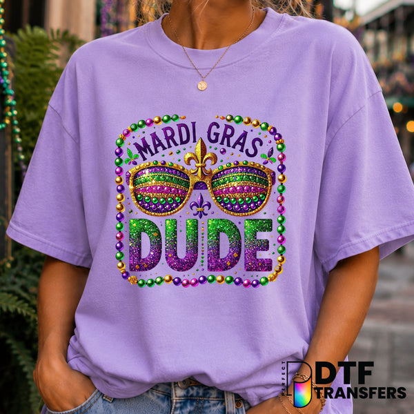 Mardi Gras Vibes – Mardi Gras DTF Transfer (view 1 of 2) – by Perfect DTF Transfers – Premade DTF Transfers – Mardi Gras,...