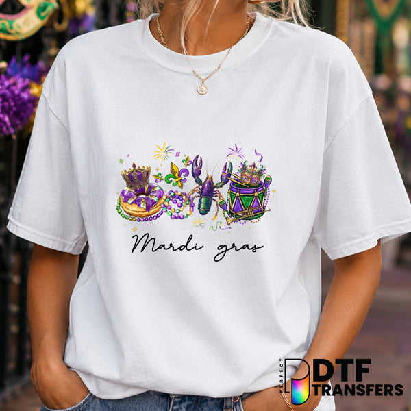 Mardi Gras Vibes – Mardi Gras DTF Transfer (view 2 of 2) – by Perfect DTF Transfers – Premade DTF Transfers – Mardi Gras,...