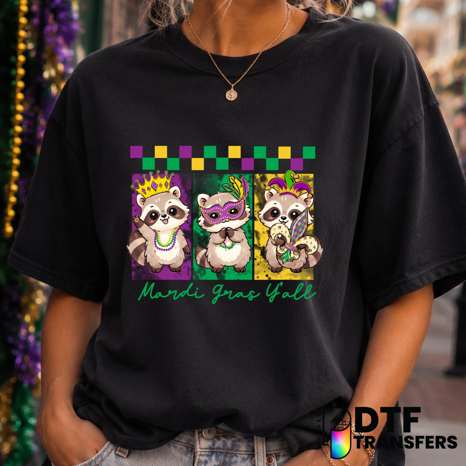 Mardi Gras Y'all – Mardi Gras DTF Transfer (view 1 of 2) – by Perfect DTF Transfers – Premade DTF Transfers – Mardi Gras,...