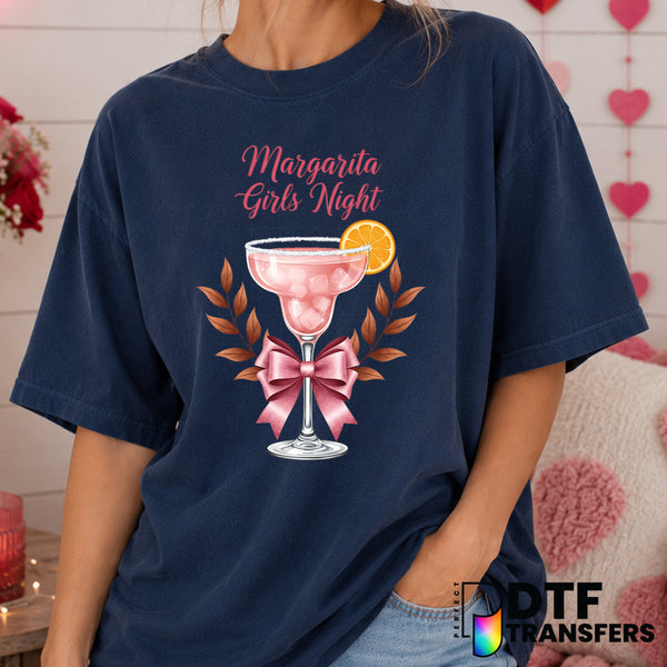 Margarita Girls Night – Valentine's Day DTF Transfer (view 1 of 2) – by Perfect DTF Transfers – Premade DTF Transfers – Va...