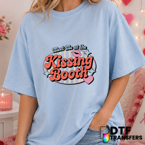 Meet Me At The Kissing Booth – Valentine's Day DTF Transfer (view 1 of 2) – by Perfect DTF Transfers – Premade DTF Transfe...