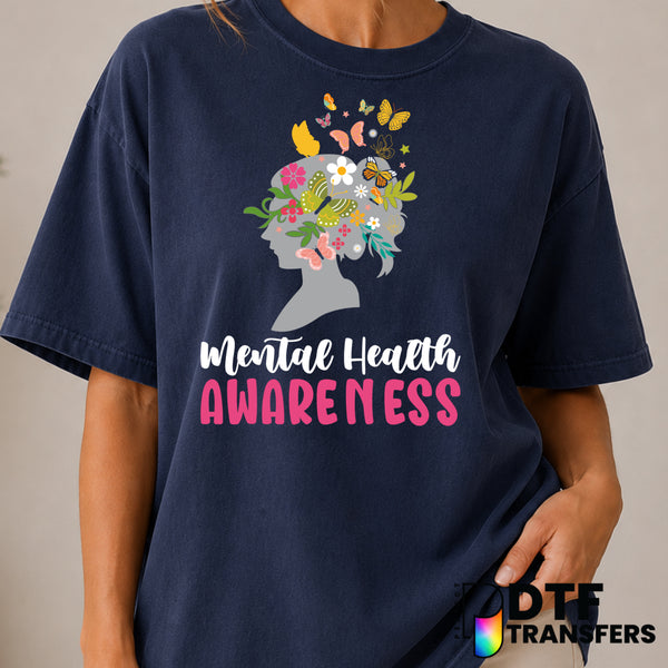 Mental Health Awareness Script Butterfly – DTF Transfer (view 1 of 2) – by Perfect DTF Transfers – Premade DTF Transfers –...