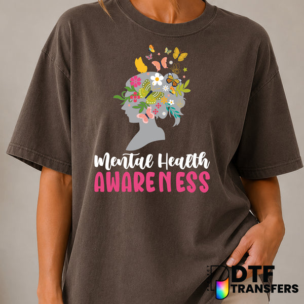 Mental Health Awareness Script Butterfly – DTF Transfer (view 2 of 2) – by Perfect DTF Transfers – Premade DTF Transfers –...