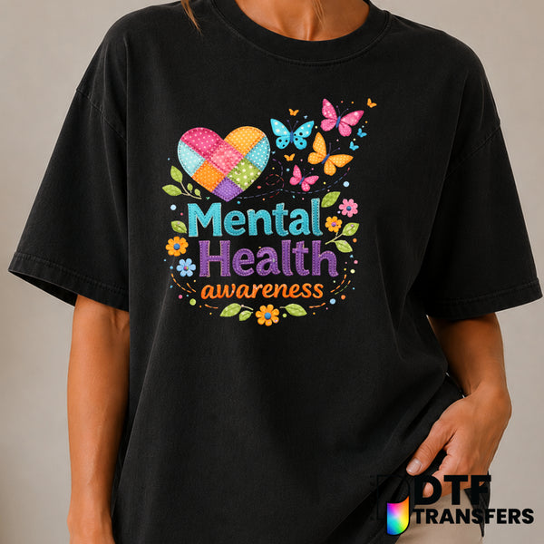 Mental Health Matters – Mental Health Awareness DTF Transfer (view 2 of 2) – by Perfect DTF Transfers – Premade DTF Transf...