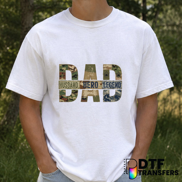 Military Dad Legend Fathers Day DTF Transfer (view 1 of 2) – by Perfect DTF Transfers – Premade DTF Transfers – Father's D...