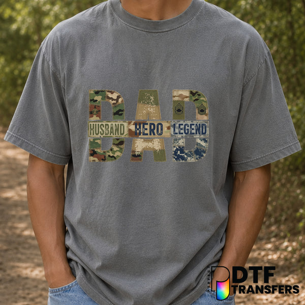 Military Dad Legend Fathers Day DTF Transfer (view 2 of 2) – by Perfect DTF Transfers – Premade DTF Transfers – Father's D...