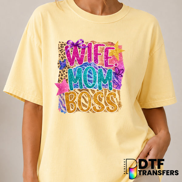 MOM BOSS – Women Empowerment DTF Transfer (view 2 of 2) – by Perfect DTF Transfers – Premade DTF Transfers – Women Empower...