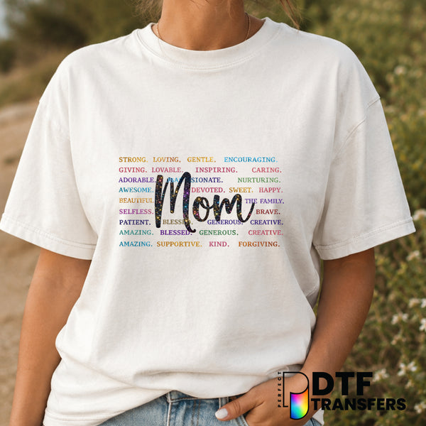 Mom Faux Sparkle – Mother's Day DTF Transfer (view 1 of 2) – by Perfect DTF Transfers – Premade DTF Transfers – Mother's D...