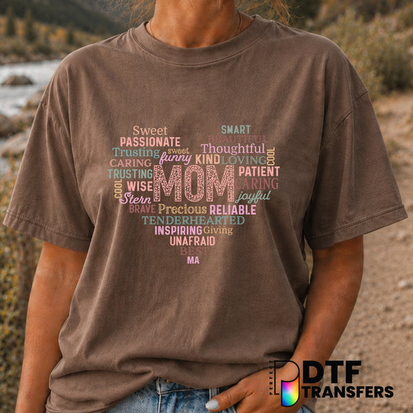 MOM Leopard Print Floral – Mother's Day DTF Transfer (view 1 of 2) – by Perfect DTF Transfers – Premade DTF Transfers – Mo...