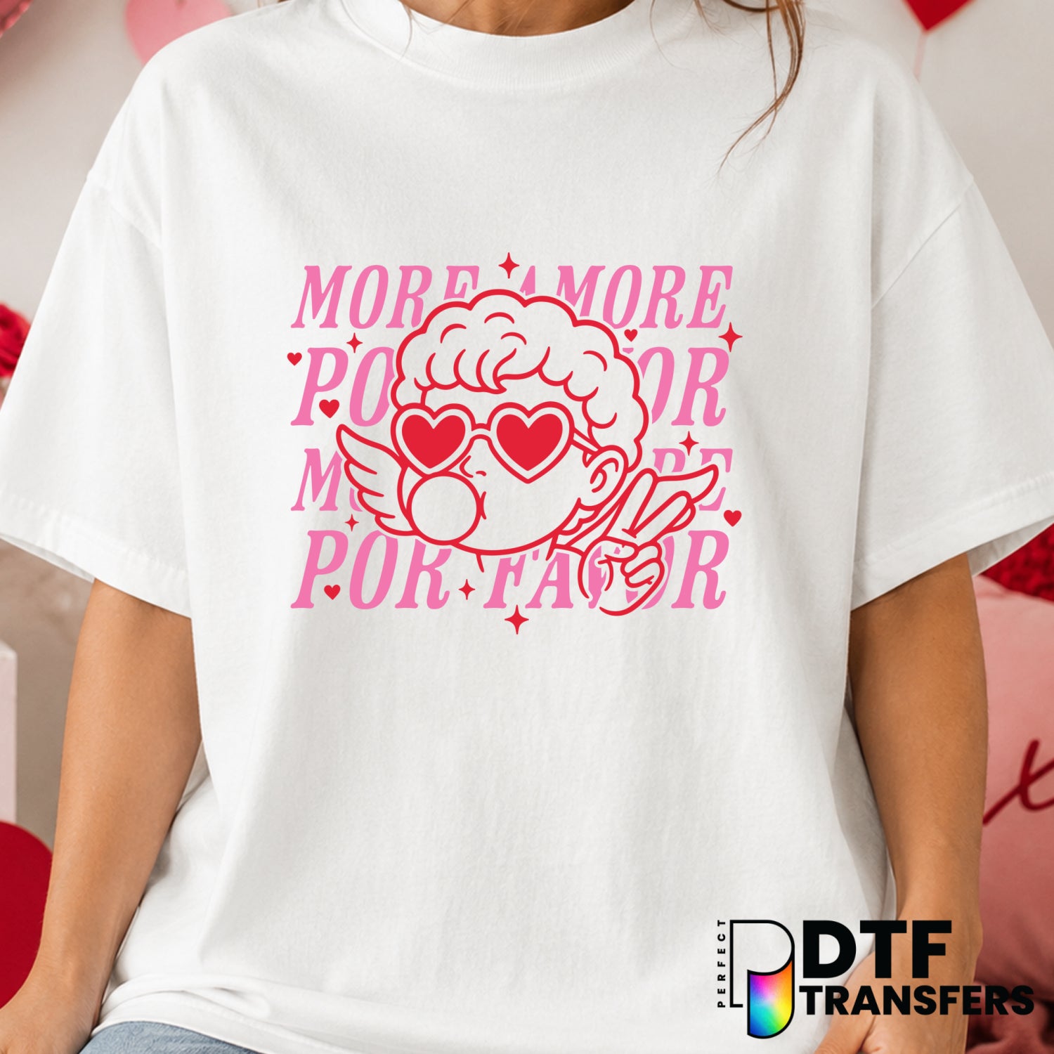 More Amore Por Favor Cupid – Valentine's Day DTF Transfer (view 1 of 2) – by Perfect DTF Transfers – Premade DTF Transfers...