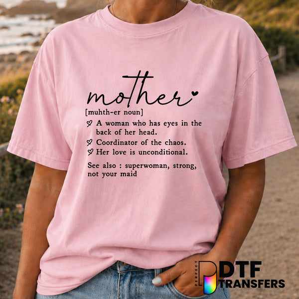 MOTHER Definition – Mother's Day DTF Transfer (view 2 of 2) – by Perfect DTF Transfers – Premade DTF Transfers – Mother's...