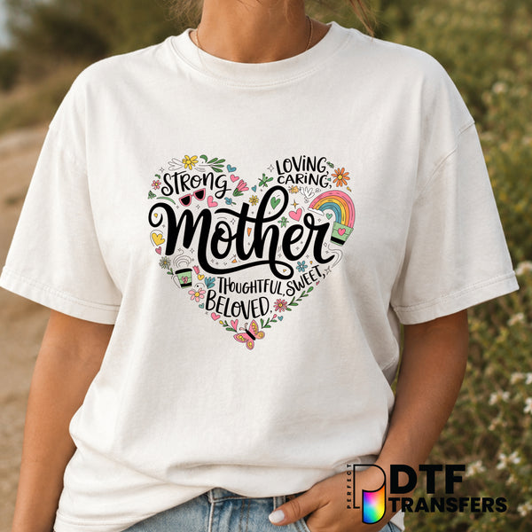 Mother Script Heart – Mother's Day DTF Transfer (view 2 of 2) – by Perfect DTF Transfers – Premade DTF Transfers – Mother'...