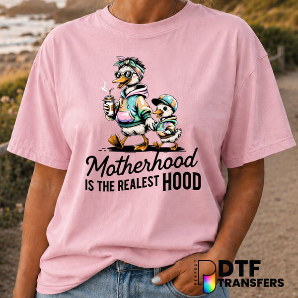 Motherhood Is The Realist Hood – Mother's Day DTF Transfer (view 2 of 2) – by Perfect DTF Transfers – Premade DTF Transfer...