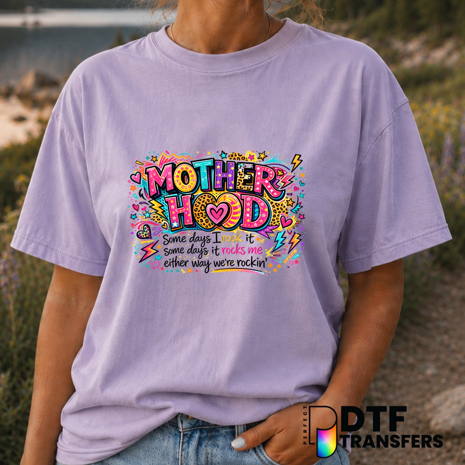 Motherhood – Mother's Day DTF Transfer (view 1 of 2) – by Perfect DTF Transfers – Premade DTF Transfers – Mother's Day, Mom