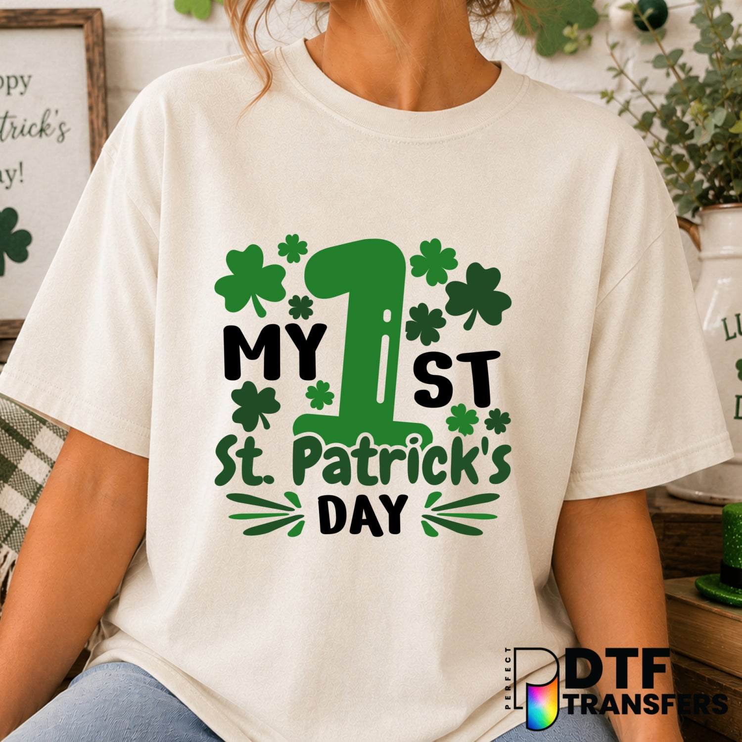 My First St. Patrick's Day – DTF Transfer (view 1 of 2) – by Perfect DTF Transfers – Premade DTF Transfers – St. Patrick's...