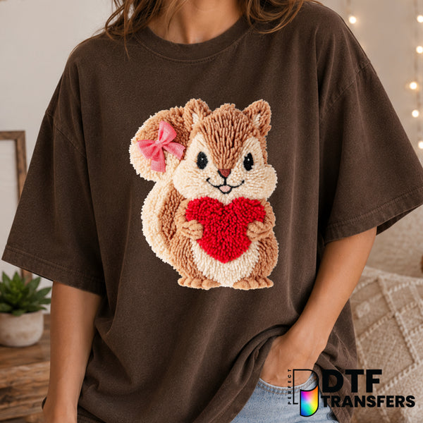 My Heart Belongs To My Squirrel – Valentine's Day DTF Transfer (view 2 of 2) – by Perfect DTF Transfers – Premade DTF Tran...