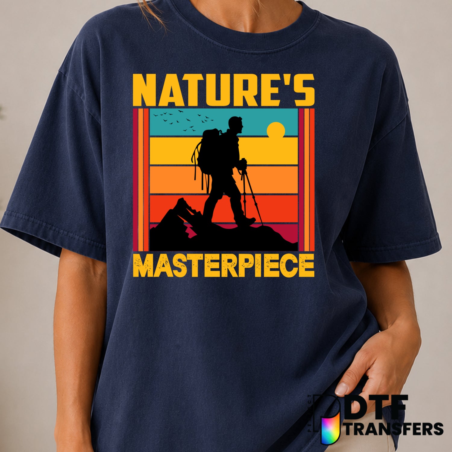 NATURE'S MASTERPIECE – Hiking DTF Transfer (view 1 of 2) – by Perfect DTF Transfers – Premade DTF Transfers – Hiking, Outdoor