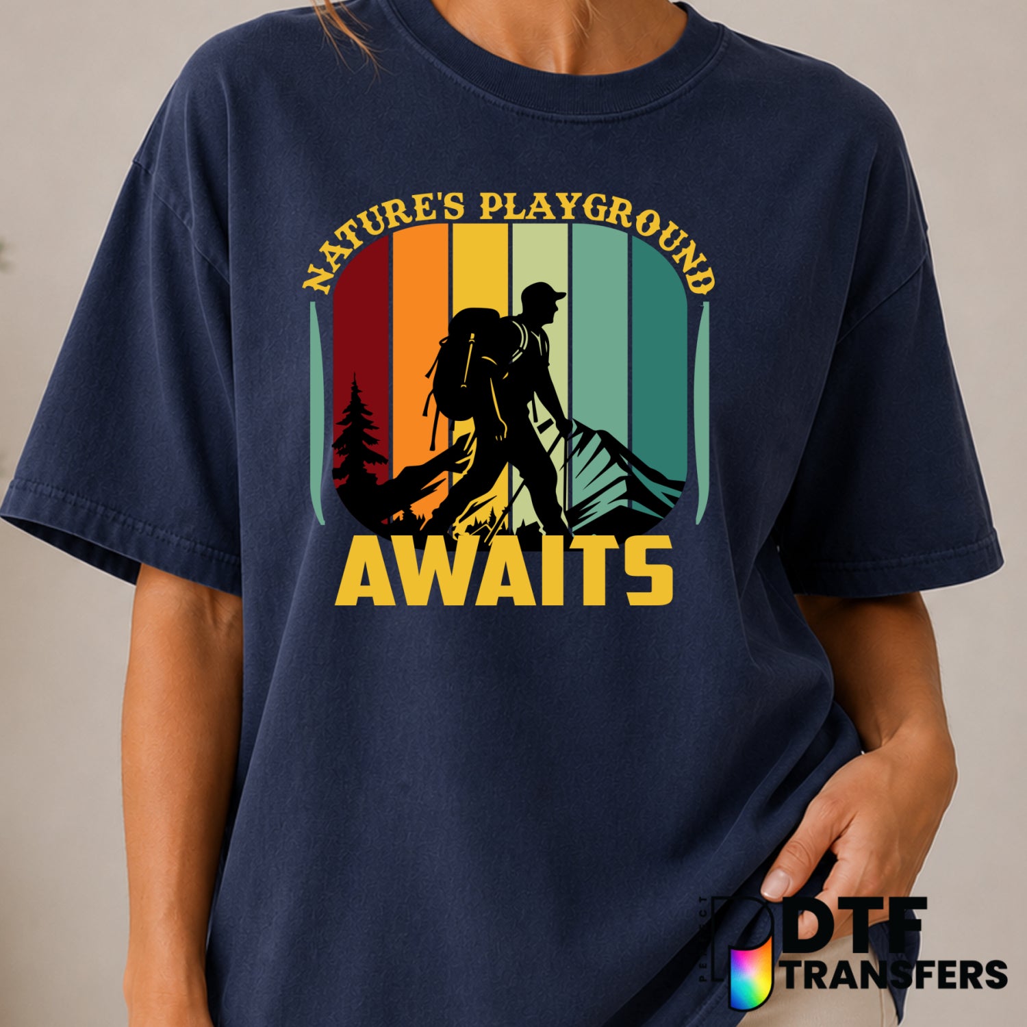 NATURE'S PLAYGROUND AWAITS – Hiking DTF Transfer (view 1 of 2) – by Perfect DTF Transfers – Premade DTF Transfers – Hiking...