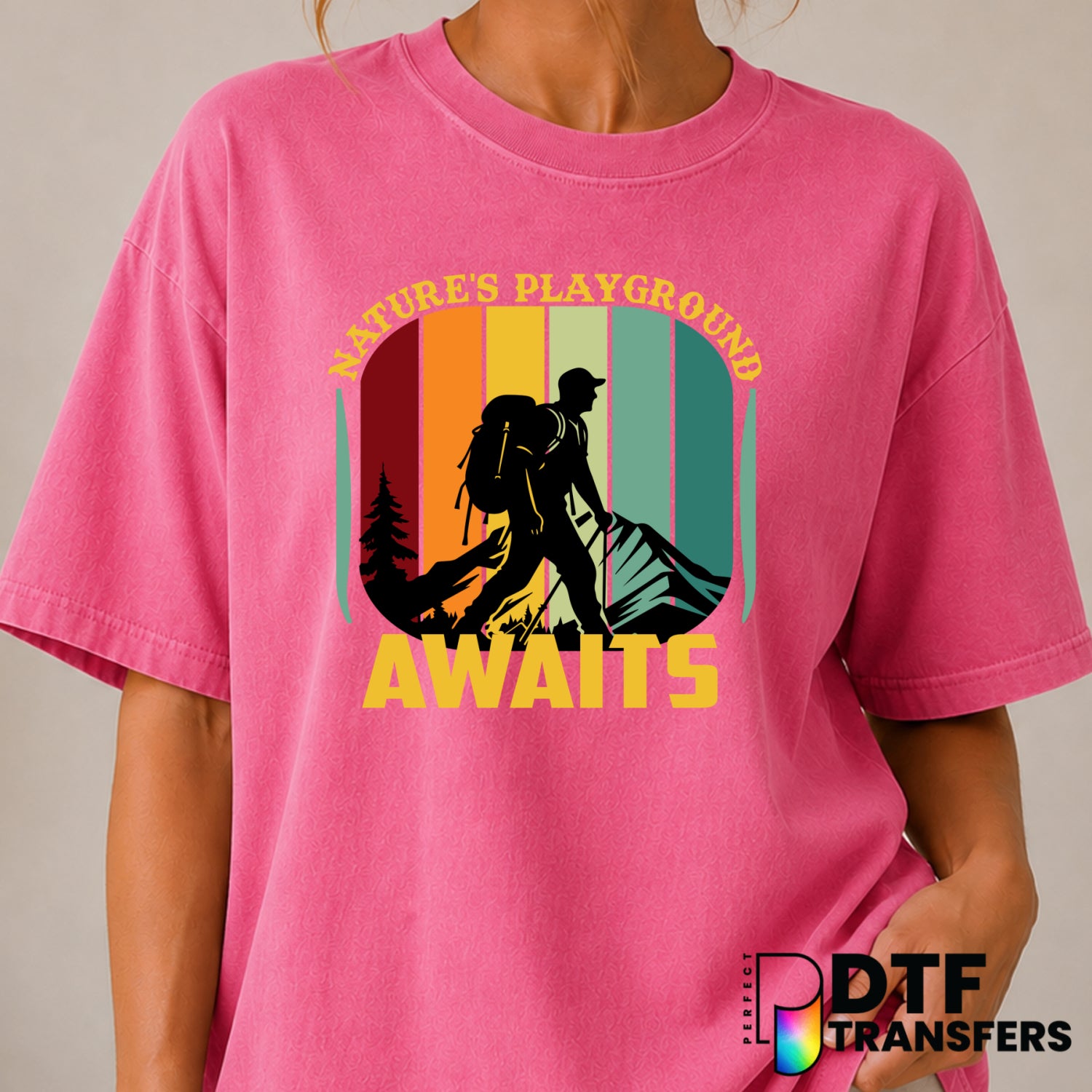 NATURE'S PLAYGROUND AWAITS – Hiking DTF Transfer (view 2 of 2) – by Perfect DTF Transfers – Premade DTF Transfers – Hiking...