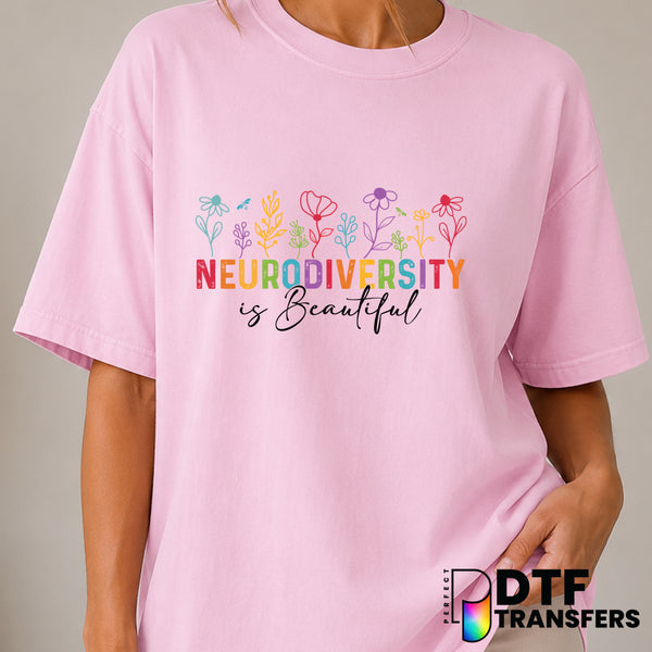 Neurodiversity Is Beautiful – Autism Awareness DTF Transfer (view 1 of 2) – by Perfect DTF Transfers – Premade DTF Transfe...