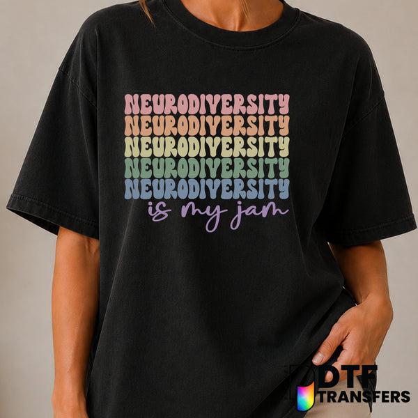 Neurodiversity Is My Jam – Autism Awareness DTF Transfer (view 2 of 2) – by Perfect DTF Transfers – Premade DTF Transfers...