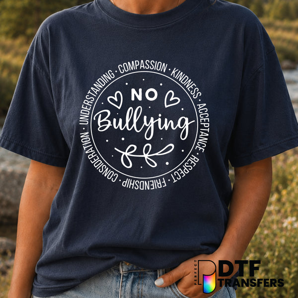 NO BULLYING – Anti-Bullying DTF Transfer (view 1 of 2) – by Perfect DTF Transfers – Premade DTF Transfers – Anti-Bullying,...