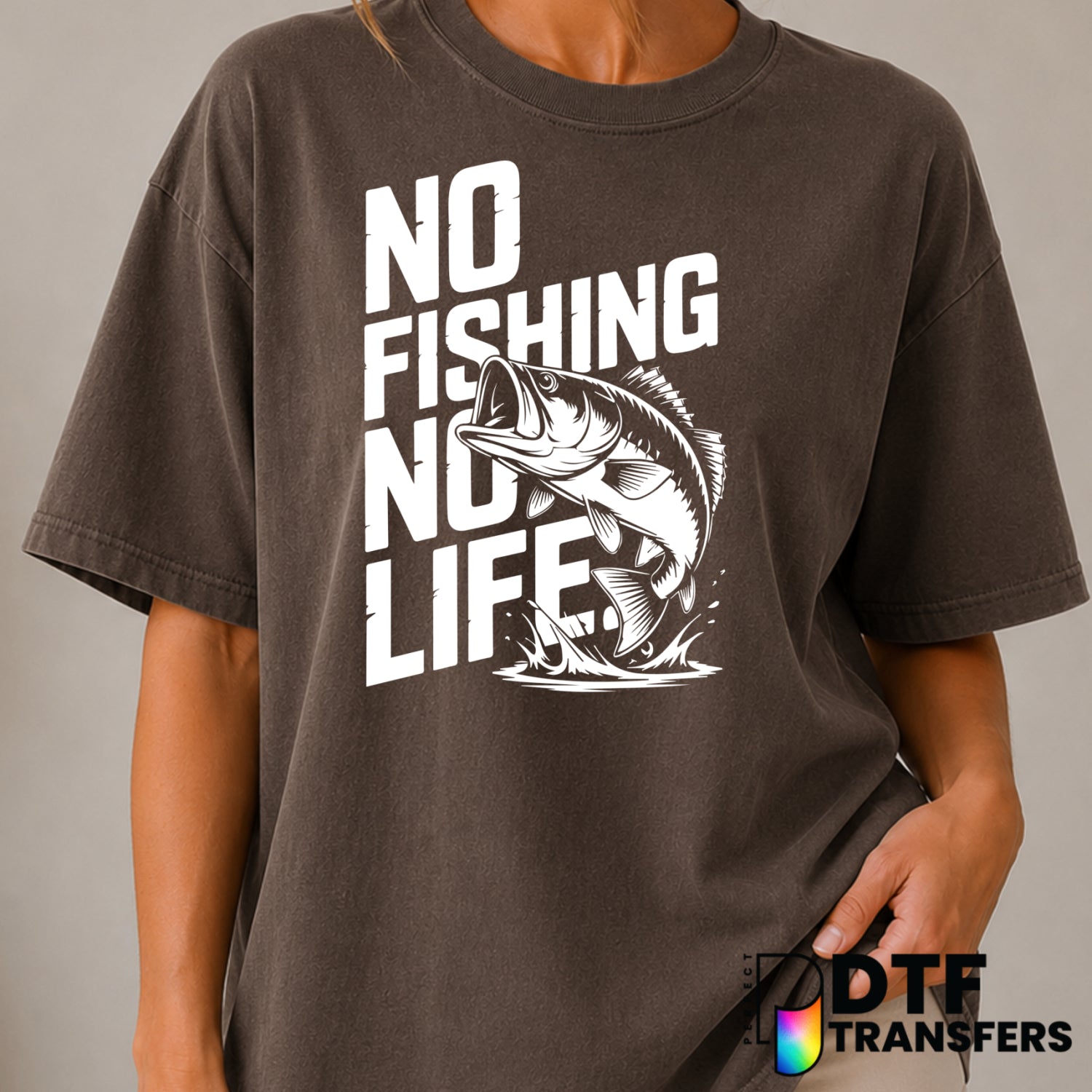 No Fishing No Life Bass Fishing – DTF Transfer (view 1 of 2) – by Perfect DTF Transfers – Premade DTF Transfers – Fishing,...