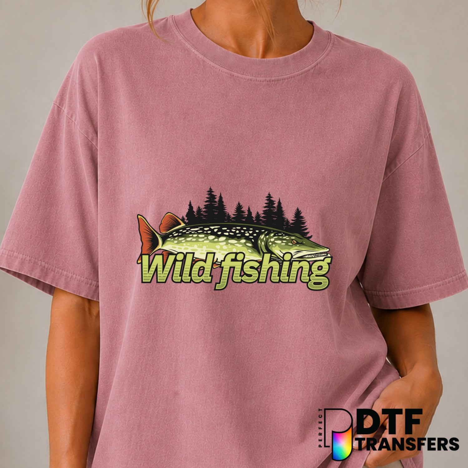 Northern Pike Wild Fishing – DTF Transfer (view 2 of 2) – by Perfect DTF Transfers – Premade DTF Transfers – Fishing, Outdoor