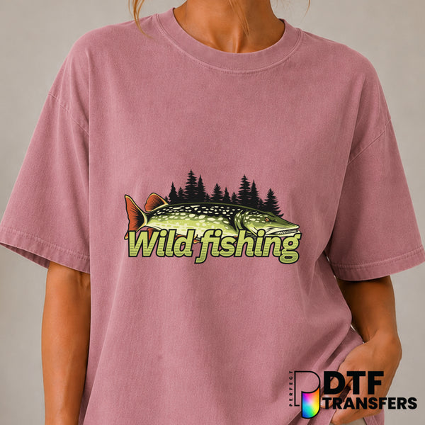 Northern Pike Wild Fishing – DTF Transfer (view 2 of 2) – by Perfect DTF Transfers – Premade DTF Transfers – Fishing, Outdoor